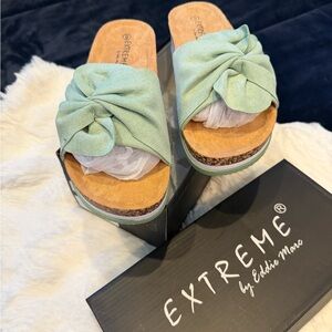 Women's Green Slide Sandals